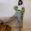 High Waist Ripped Jeans for Women'S Loose Thin Jeans Denim Pants Breeches Overalls 2020 Vintage Female Torn Trousers Streetwear - Image 5