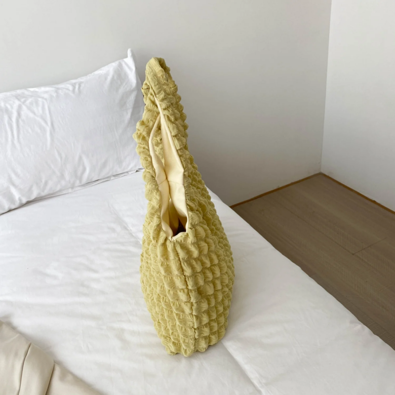 Ruched Polyester Large Handbag - Image 7