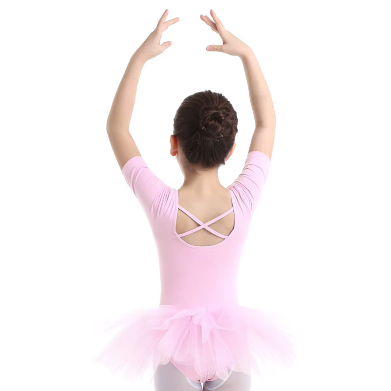 Girls’ Mid-Sleeve Ballet Tutu Dress – Modern Dancewear for Kids - Image 6