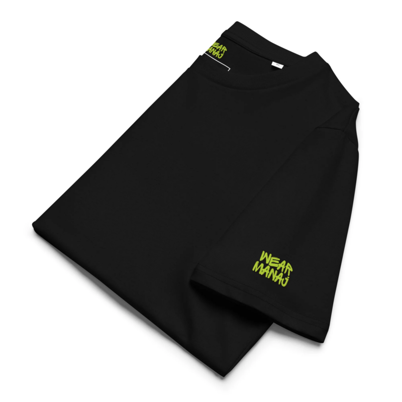 Wear Manaj Essential Unisex Organic Cotton T-Shirt Black - Image 3