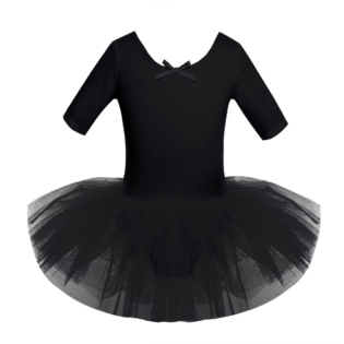 Girls’ Mid-Sleeve Ballet Tutu Dress – Modern Dancewear for Kids