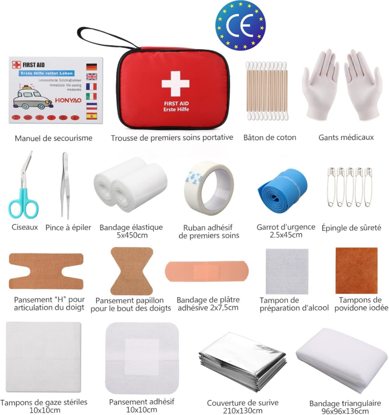 Mini First Aid Kit 90 Pieces – Compact Medical Kit for Car, Home, Workplace, Travel, Camping, Hiking, and Outdoor Sports - Image 2