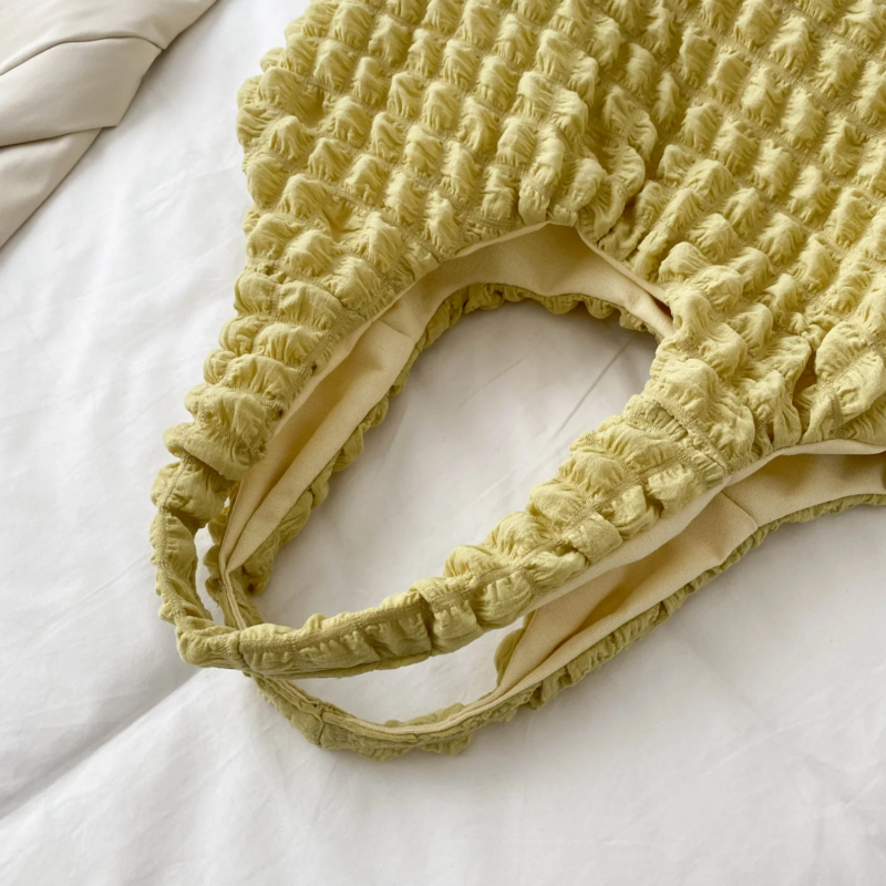 Ruched Polyester Large Handbag - Image 6
