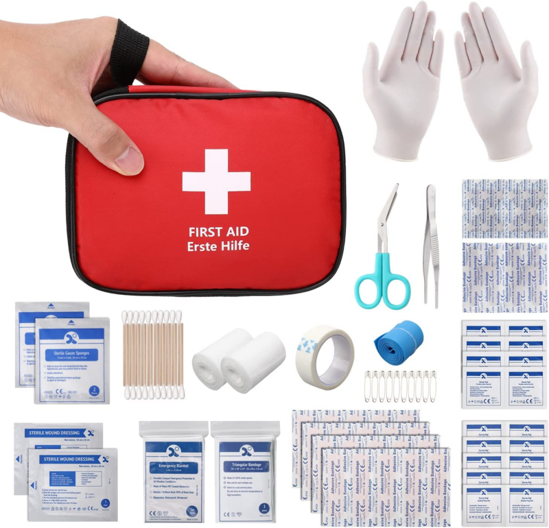 Mini First Aid Kit 90 Pieces – Compact Medical Kit for Car, Home, Workplace, Travel, Camping, Hiking, and Outdoor Sports