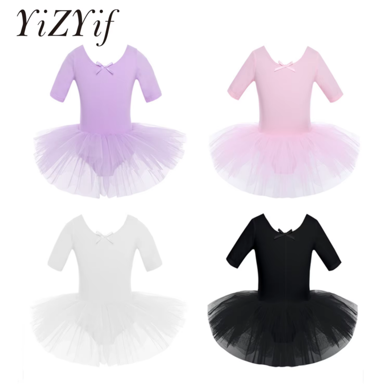 Girls’ Mid-Sleeve Ballet Tutu Dress – Modern Dancewear for Kids - Image 4