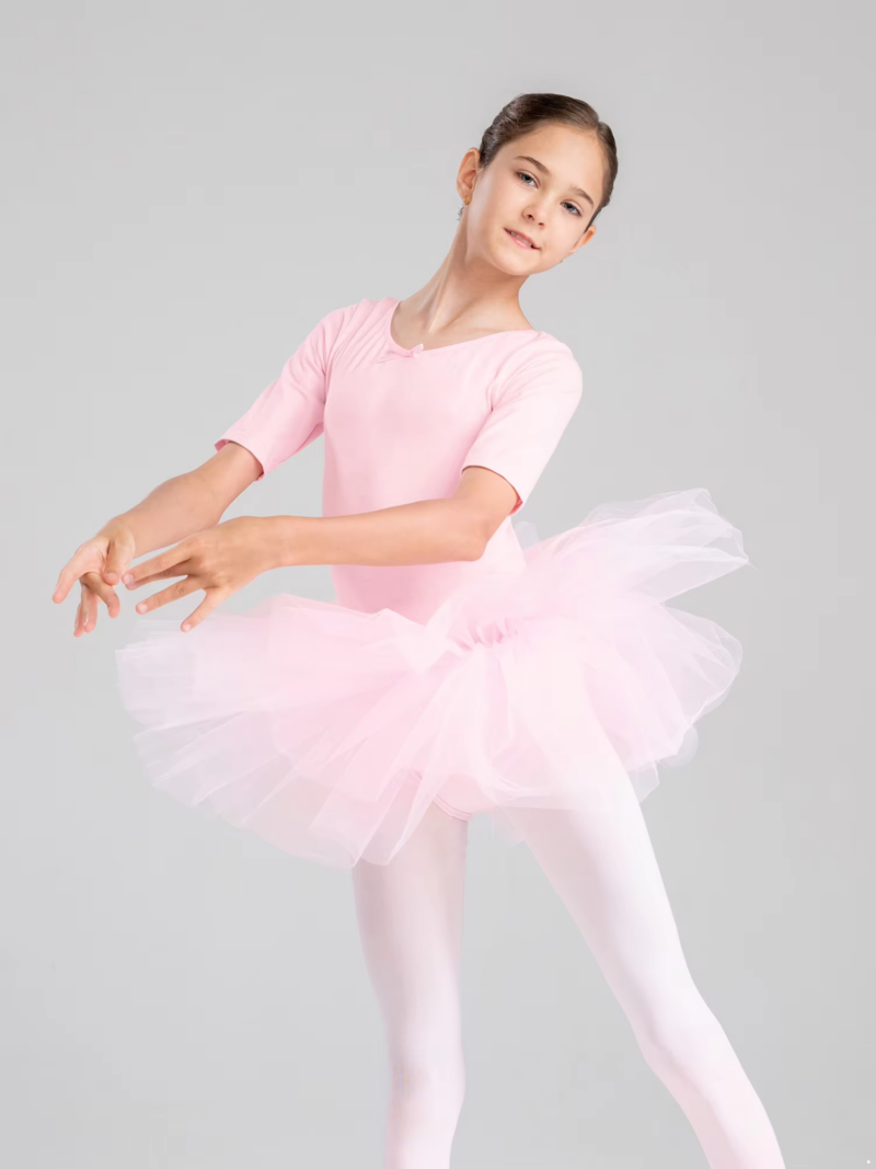 Girls’ Mid-Sleeve Ballet Tutu Dress – Modern Dancewear for Kids - Image 2