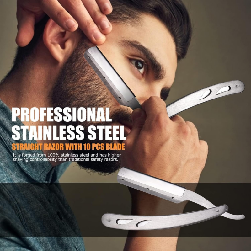 12-in-1 Men's Beard Care Kit with Beard Roller, Oil, Shampoo, Comb, Scissors, Razor & Blades - Image 3