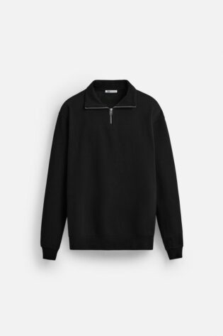 Zara Basic Zip-Up High Neck Sweatshirt