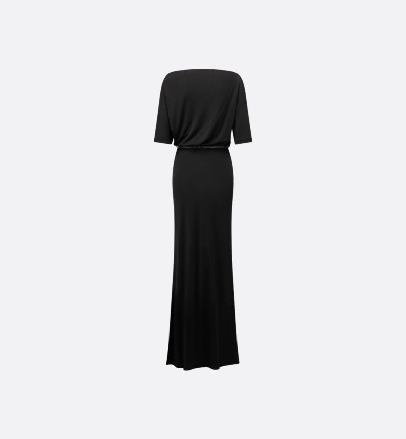 Dior Straight Long Dress in Black Technical Jersey - Image 2