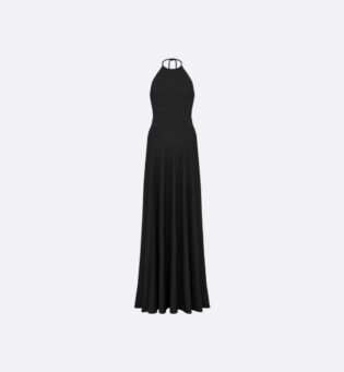 Dioriviera Flared Long Dress in Black Technical Jersey