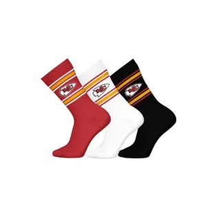 Homos Kansas City Chiefs NFL Lot de 3 paires de chaussettes de sport unisexes