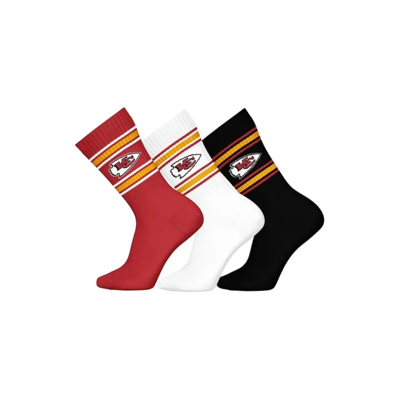 Homos Kansas City Chiefs NFL Lot de 3 paires de chaussettes de sport unisexes