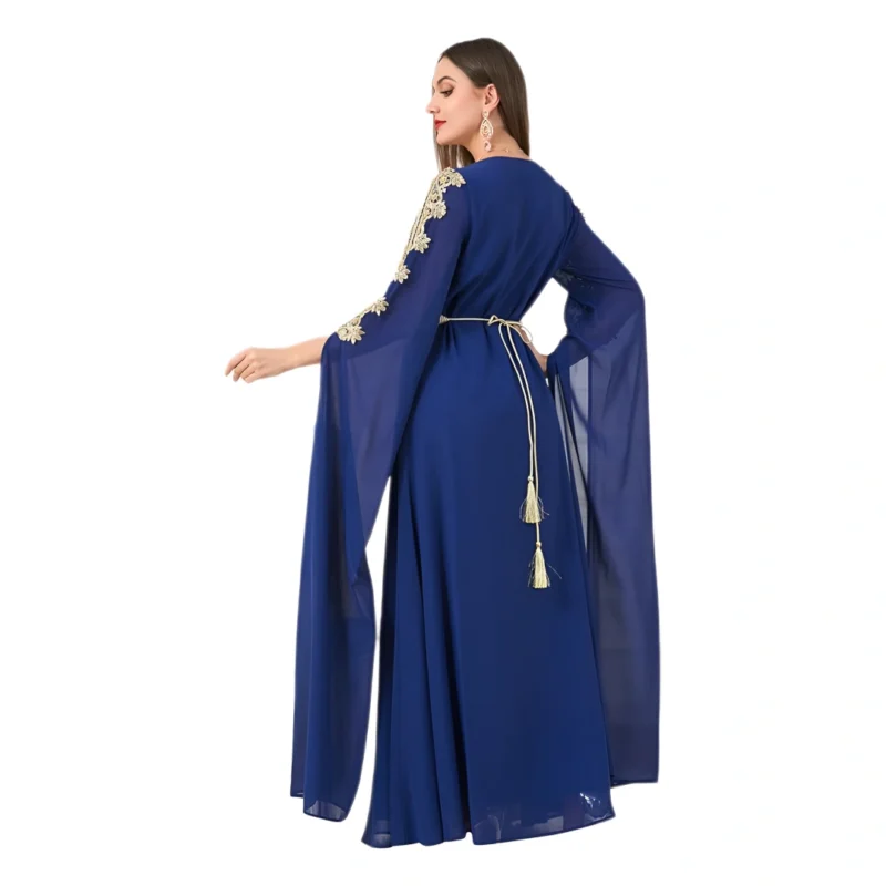 IDOPIP Women's Embroidered Abaya Kaftan Dress - Image 2