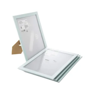 IKEA FISKBO Set of 4 A4 Photo Frames – Light Blue/Turquoise