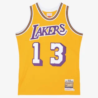 Maillot authentique joueur Wilt Chamberlain Or Los Angeles Lakers