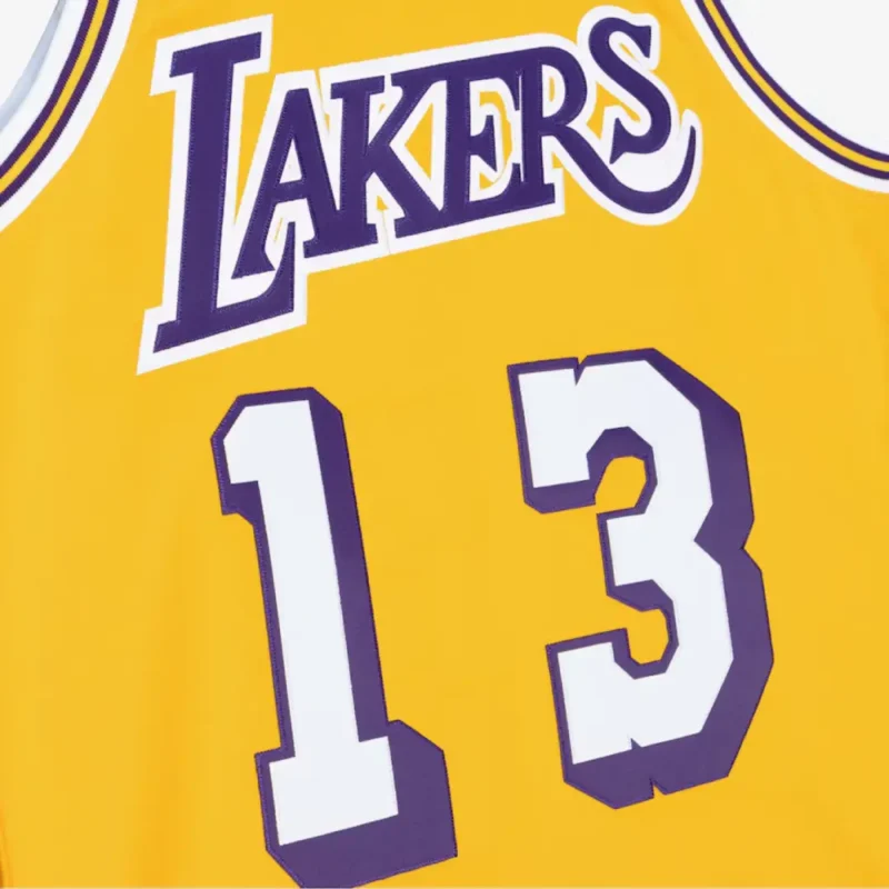 Maillot authentique joueur Wilt Chamberlain Or Los Angeles Lakers - Image 3