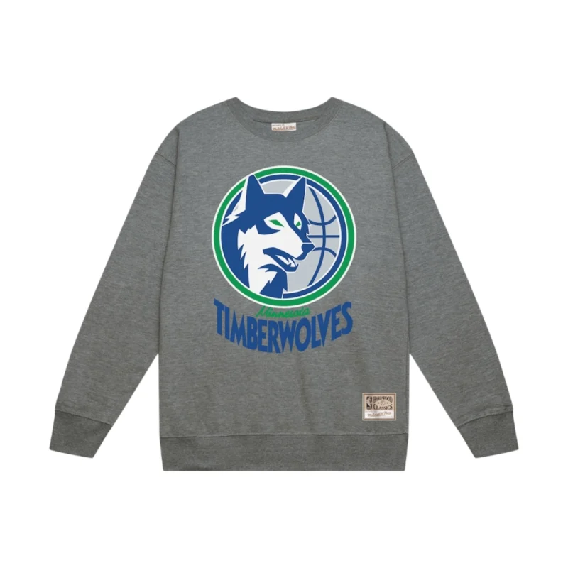 Men's Heather Gray Minnesota Timberwolves Basic 2.0 Pullover Sweatshirt