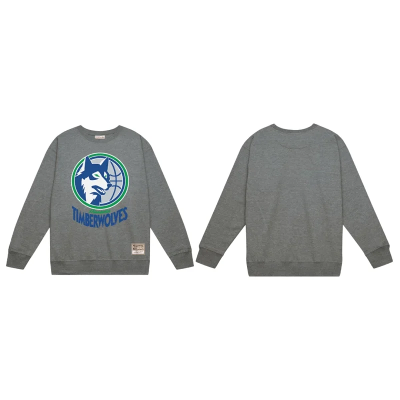 Men's Heather Gray Minnesota Timberwolves Basic 2.0 Pullover Sweatshirt - Image 2