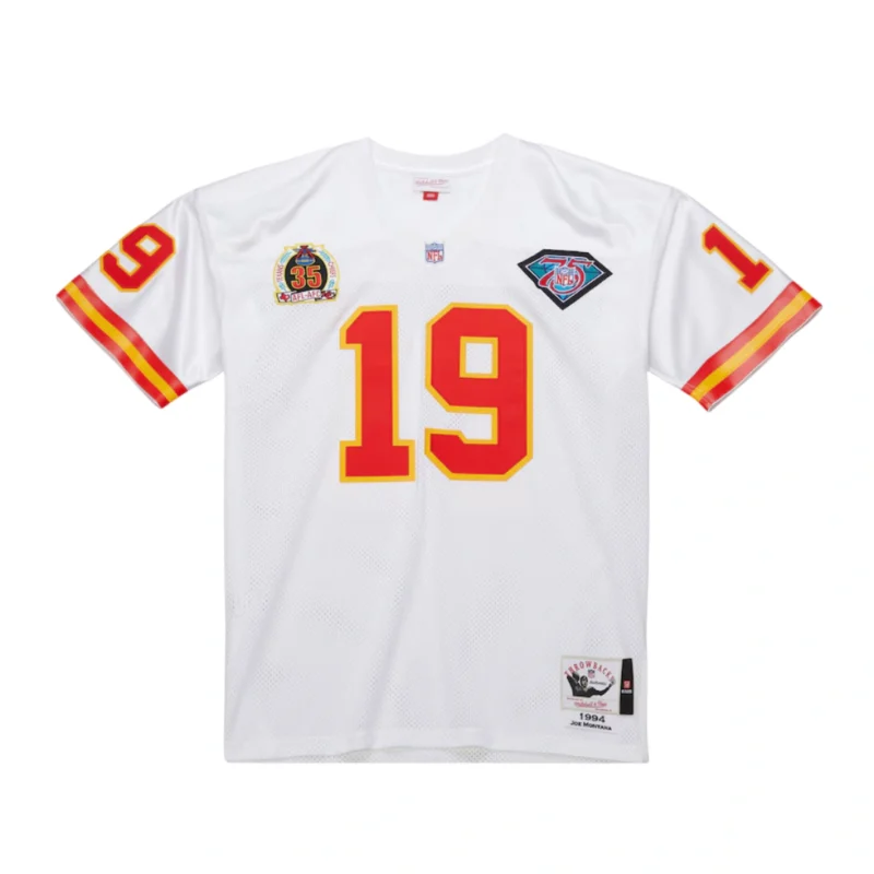 Men's Joe Montana White Kansas City Chiefs 1994 Authentic Jersey