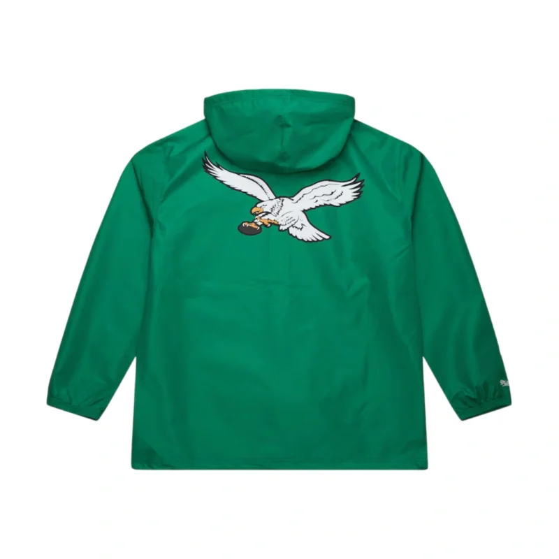 Men's Kelly Green Philadelphia Eagles Vintage Coaches Full-Snap Hooded Windbreaker Jacket - Image 4
