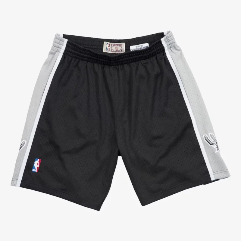 Men's Black San Antonio Spurs 1998/99 Hardwood Classics Swingman Basketball Shorts