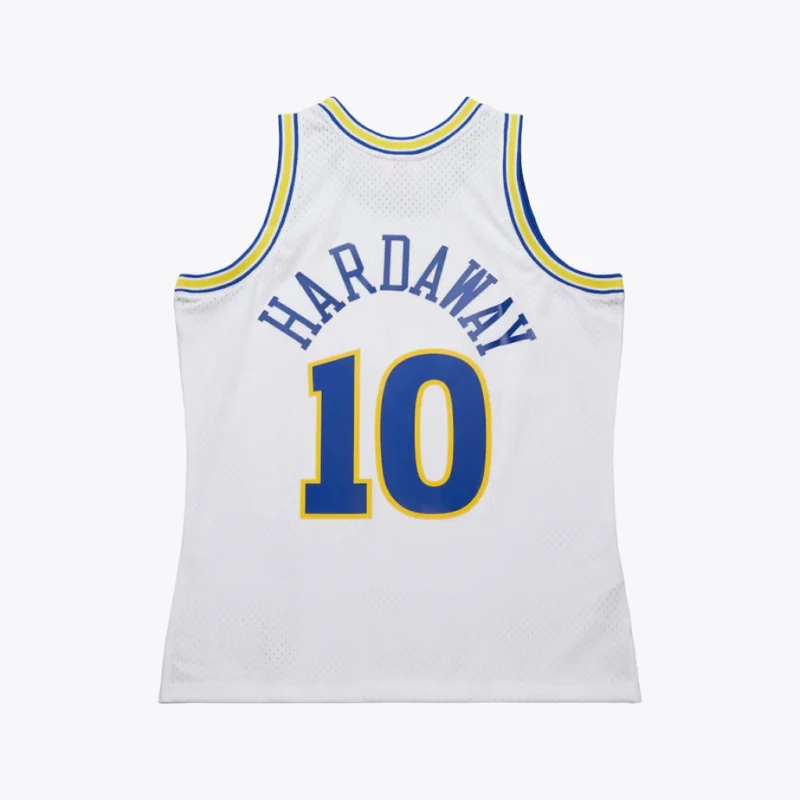 "Men's Tim Hardaway White Golden State Warriors 1990/91 Swingman Jersey " - Image 4