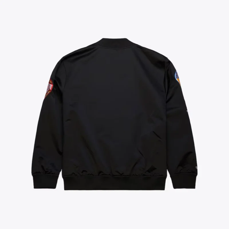 Men's Golden State Warriors Black Out Collection Full-Snap Varsity Jacket - Image 4
