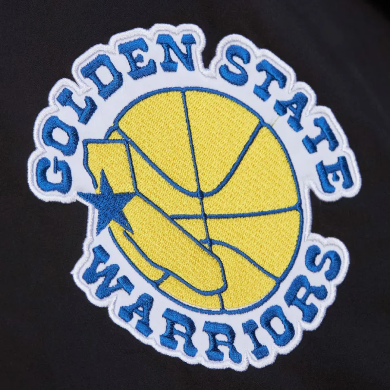 Men's Golden State Warriors Black Out Collection Full-Snap Varsity Jacket - Image 2