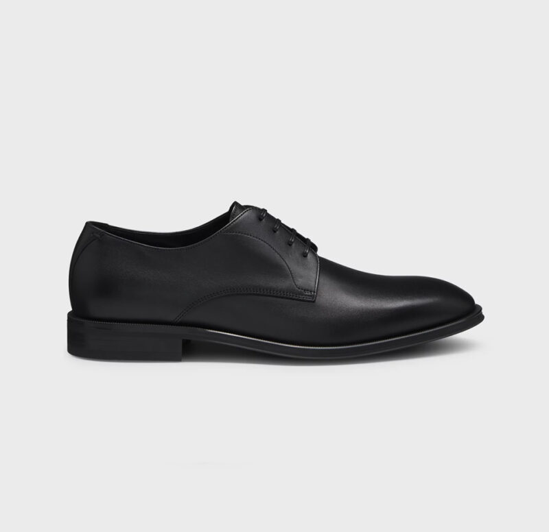 BOSS Derby Shoes in Italian Leather with Decorative Stitching - Image 3