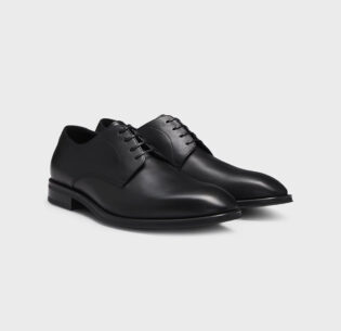BOSS Derby Shoes in Italian Leather with Decorative Stitching