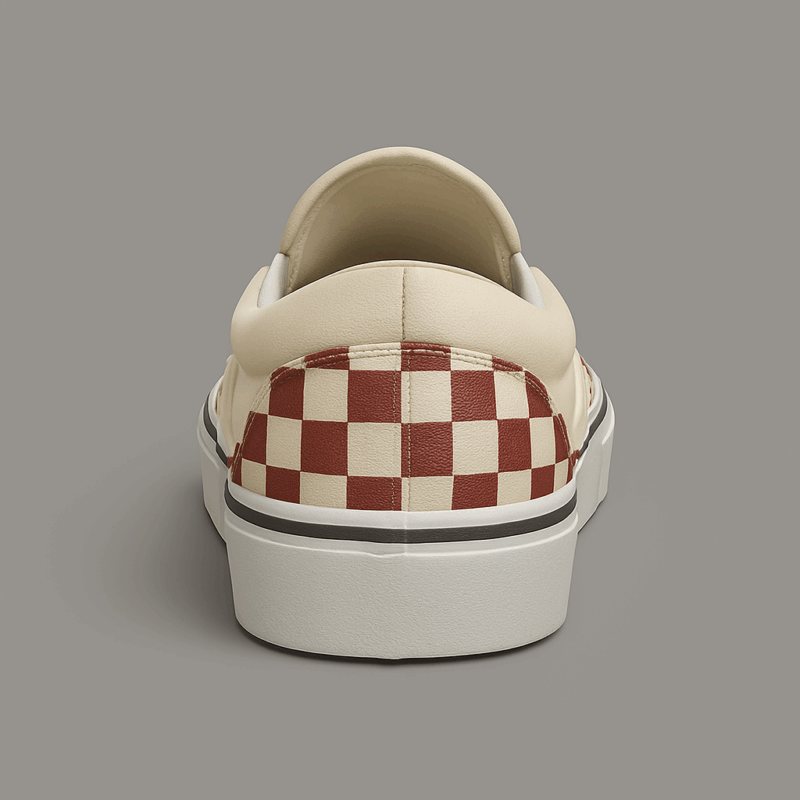 The25x Cream & Red Checkered Slip-Ons - Image 3