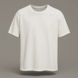 The25x White Distressed Oversized Tee