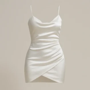 The 25X Draped Satin Cowl Mini Dress