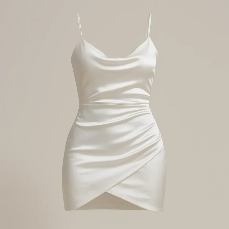 The 25X Draped Satin Cowl Mini Dress