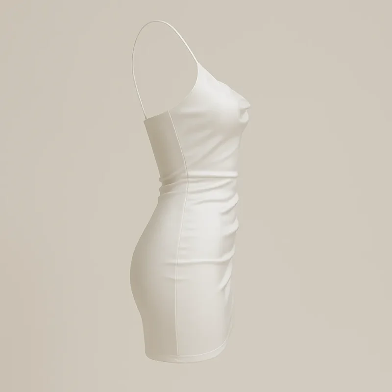 The 25X Draped Satin Cowl Mini Dress - Image 3