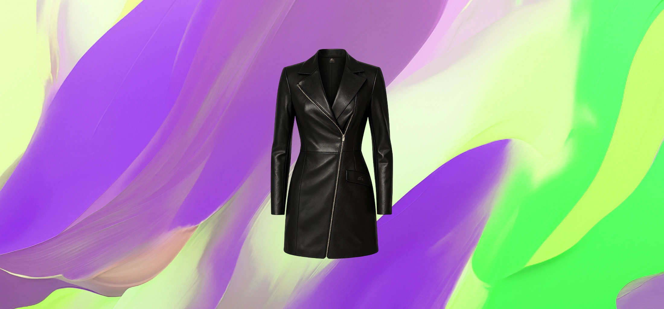 The 25 X Midnight Edge Leather Dress Coat