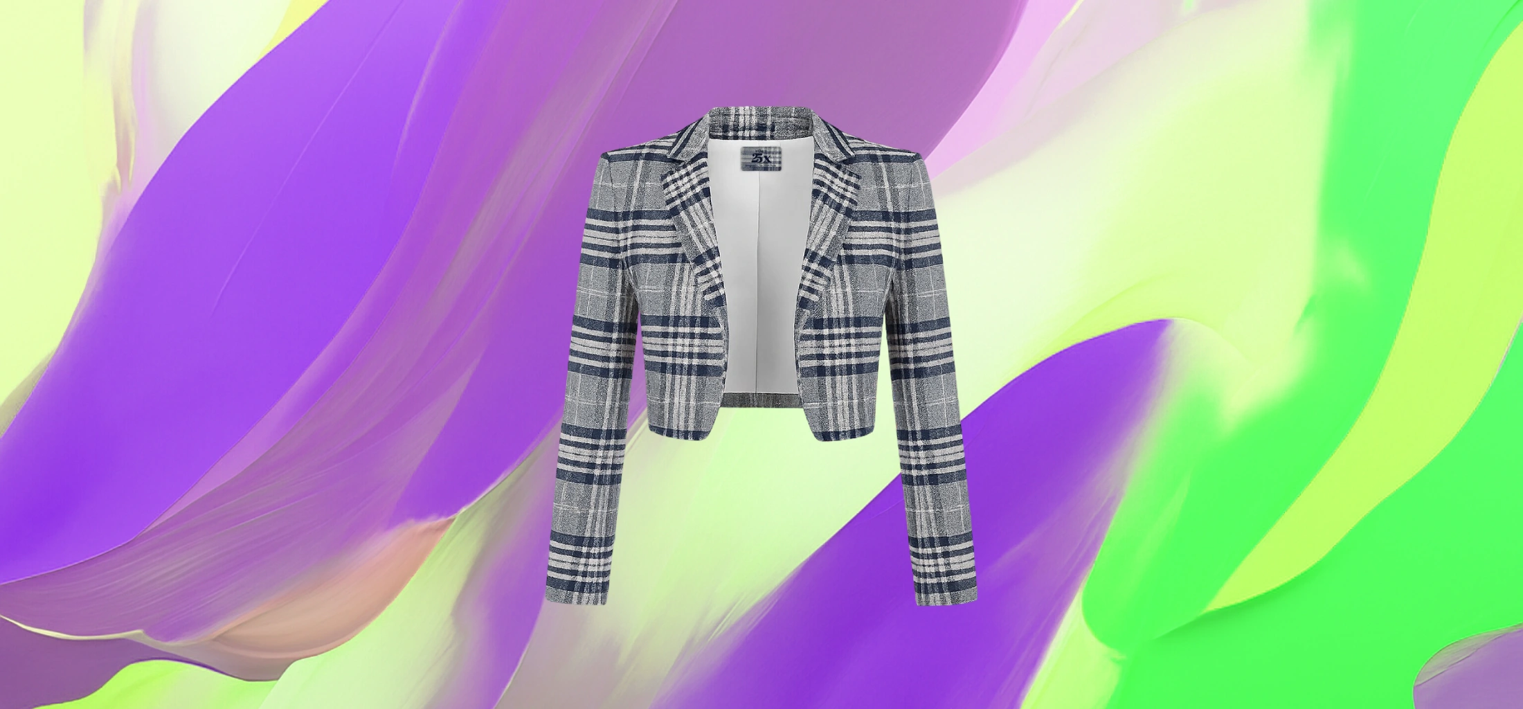 The 25 X – Trendy Cropped Plaid Blazer